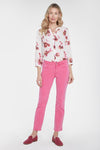 Women Marilyn Straight Ankle Jeans In Pink Peony, Regular, Size: 00   Denim