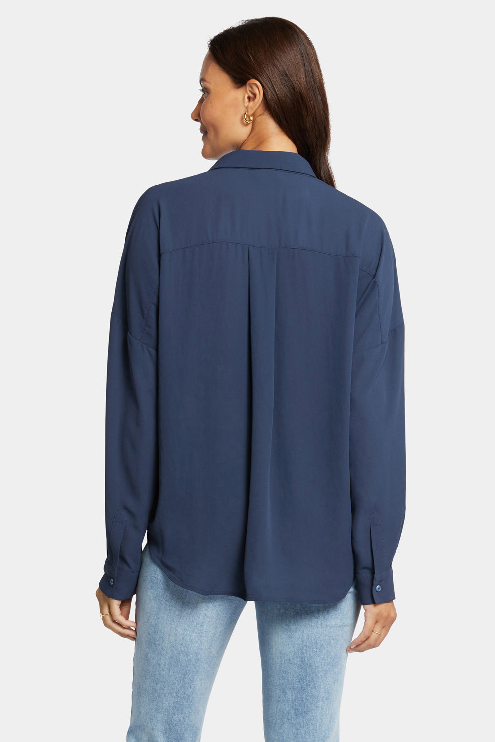 Pleated Peasant Blouse - Blue Canyon Blue