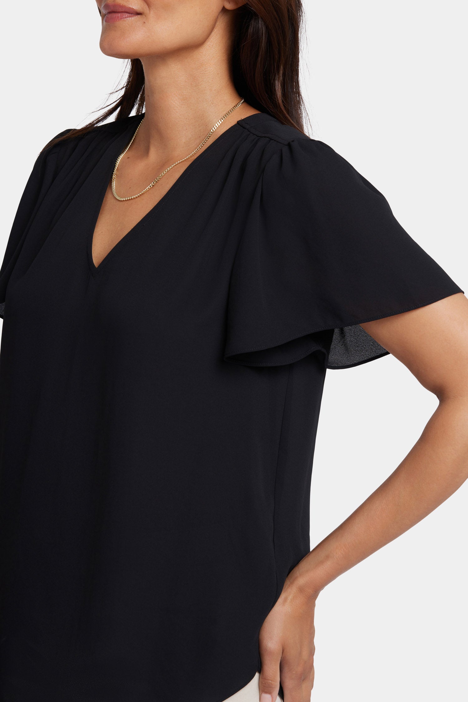 Sleeveless Ruffle Neck Blouse - Optic White White | NYDJ