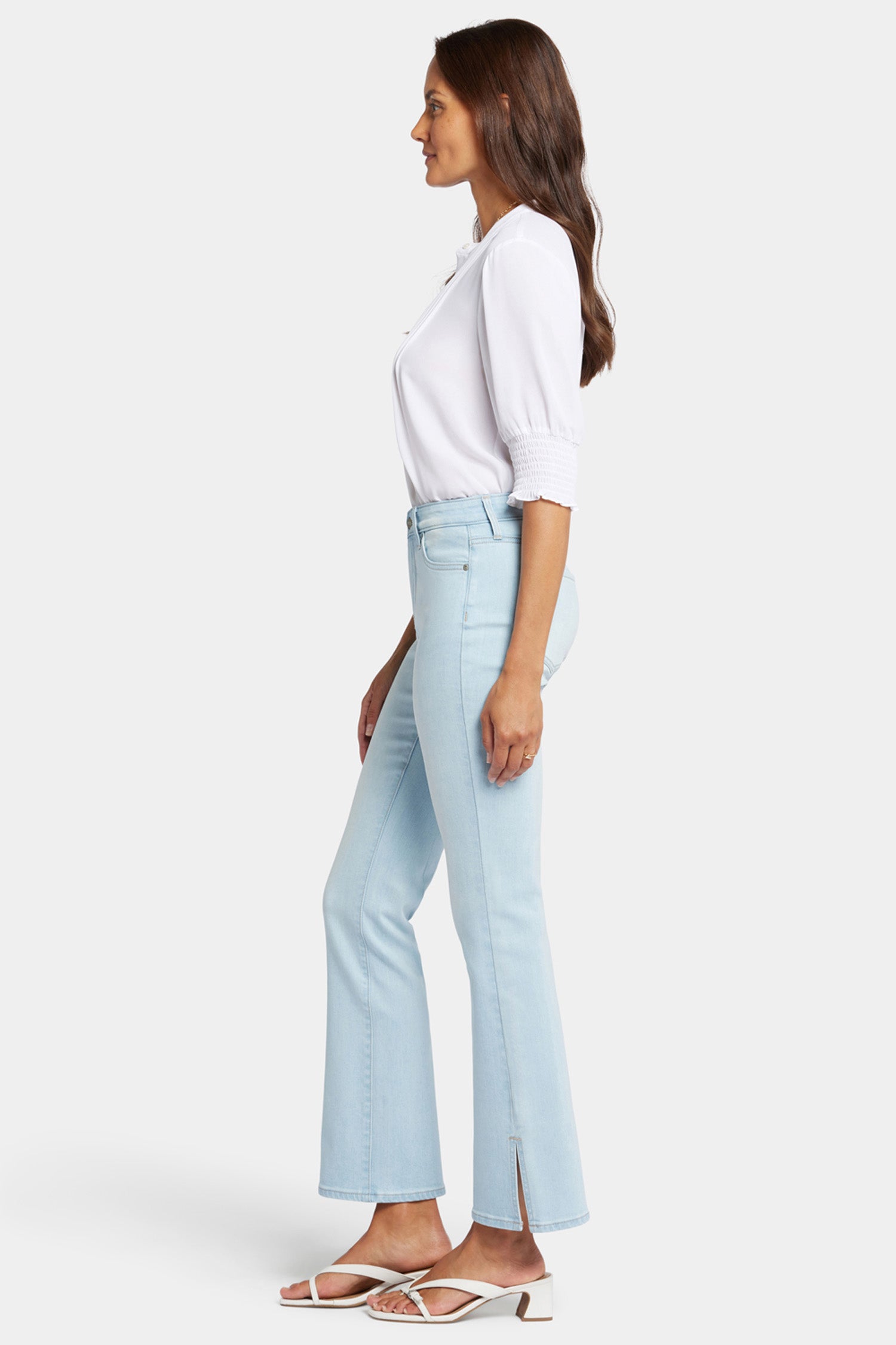 Slim Bootcut Ankle Jeans In Cool Embrace® Denim With Frayed Hems
