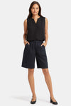 Women Relaxed Bermuda Shorts In Overdye Black, Regular, Size: 00   Denim