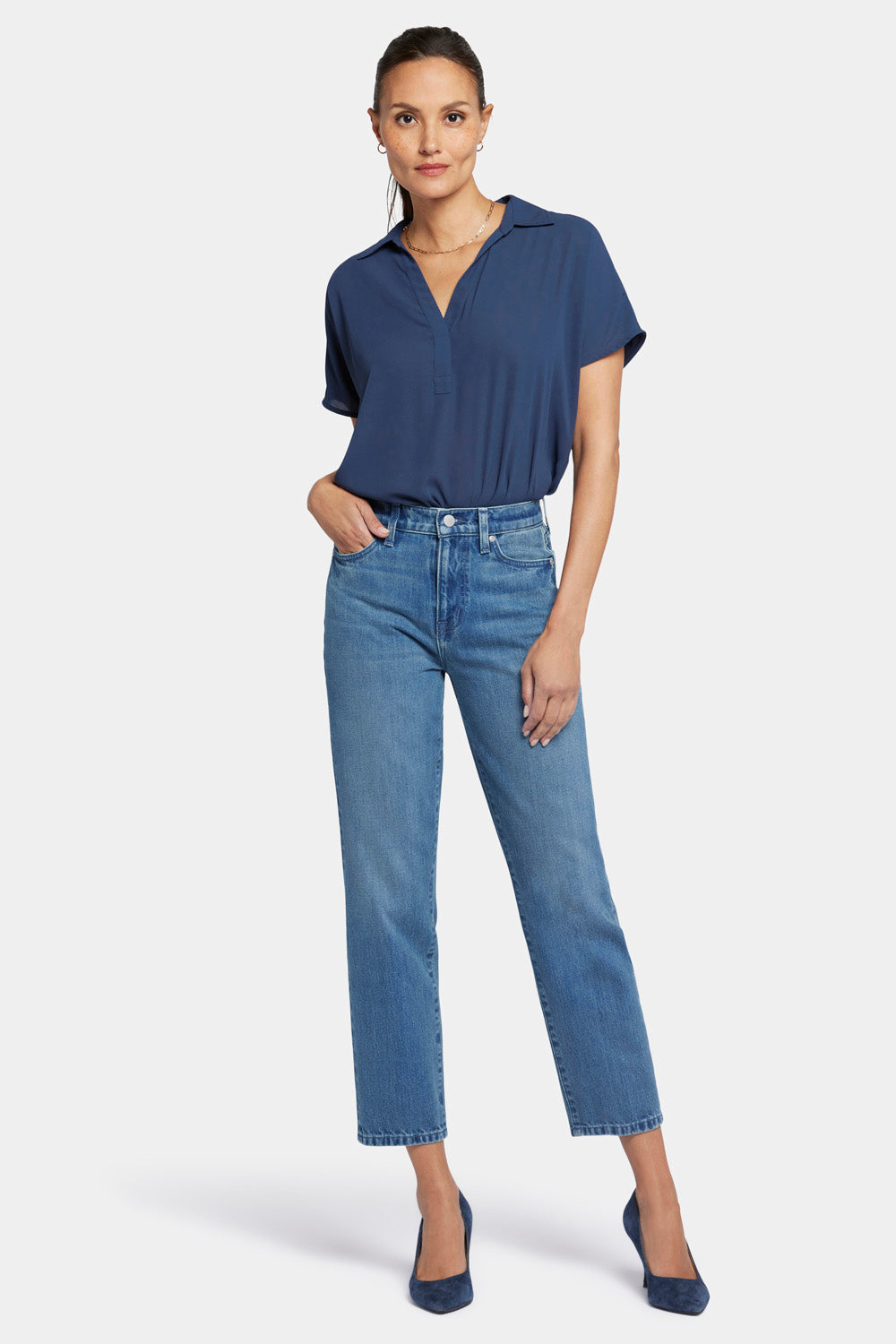 Bailey Relaxed Straight Jeans - Clean Brooke Blue