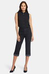 Women Marilyn Straight Crop Jeans In Petite In Black, Size: 00p   Denim