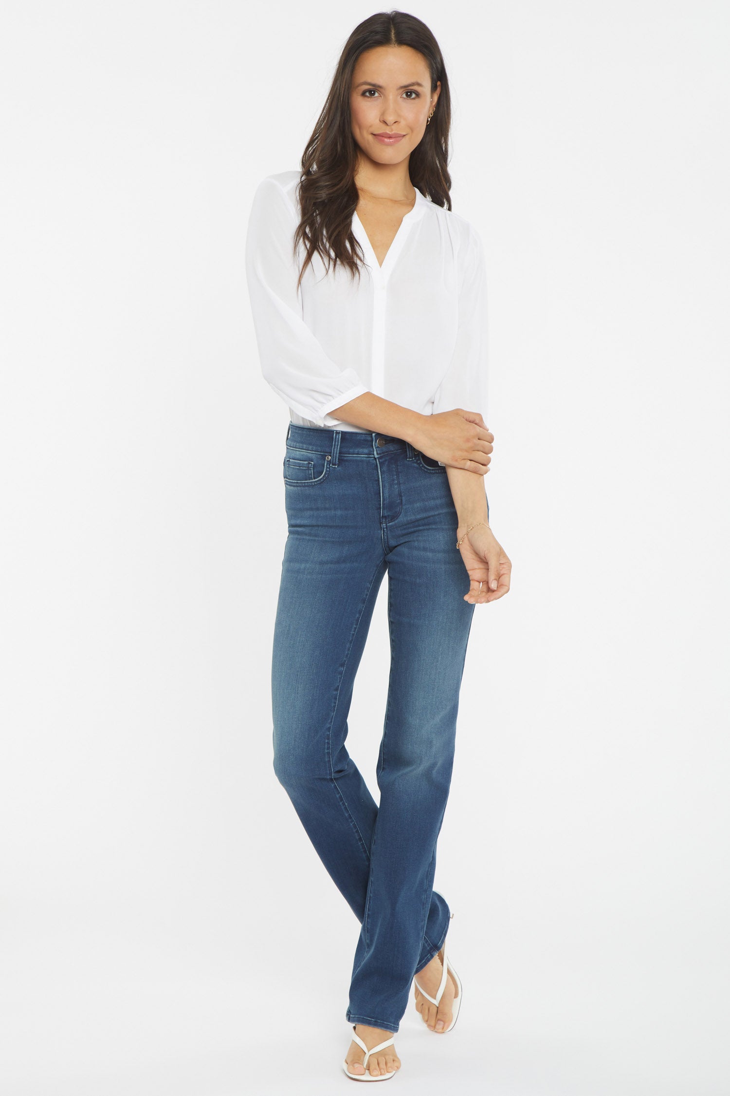 Marilyn Straight Jeans In Petite - Cooper Blue | NYDJ