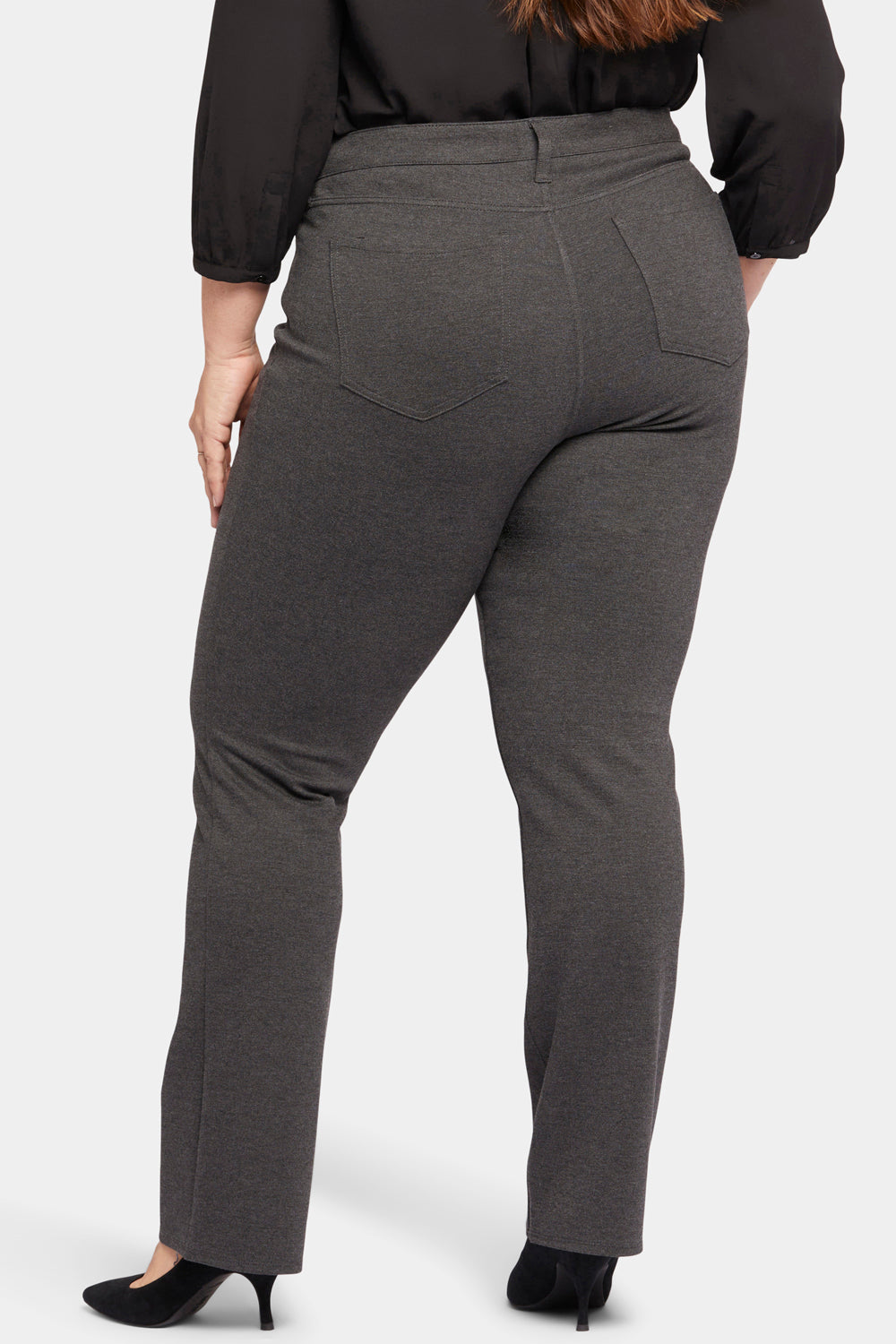 Pull-On Flared Trouser Pants In Plus Size Sculpt-Her™ Collection - Black  Black