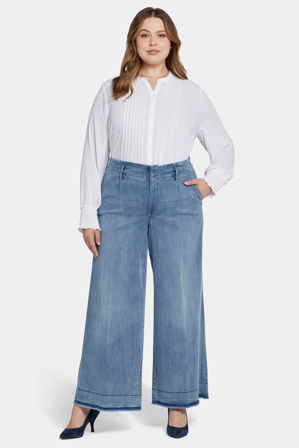 Calça Jeans Wide Leg Plus Size - Julie Curves - Moda Plus Size