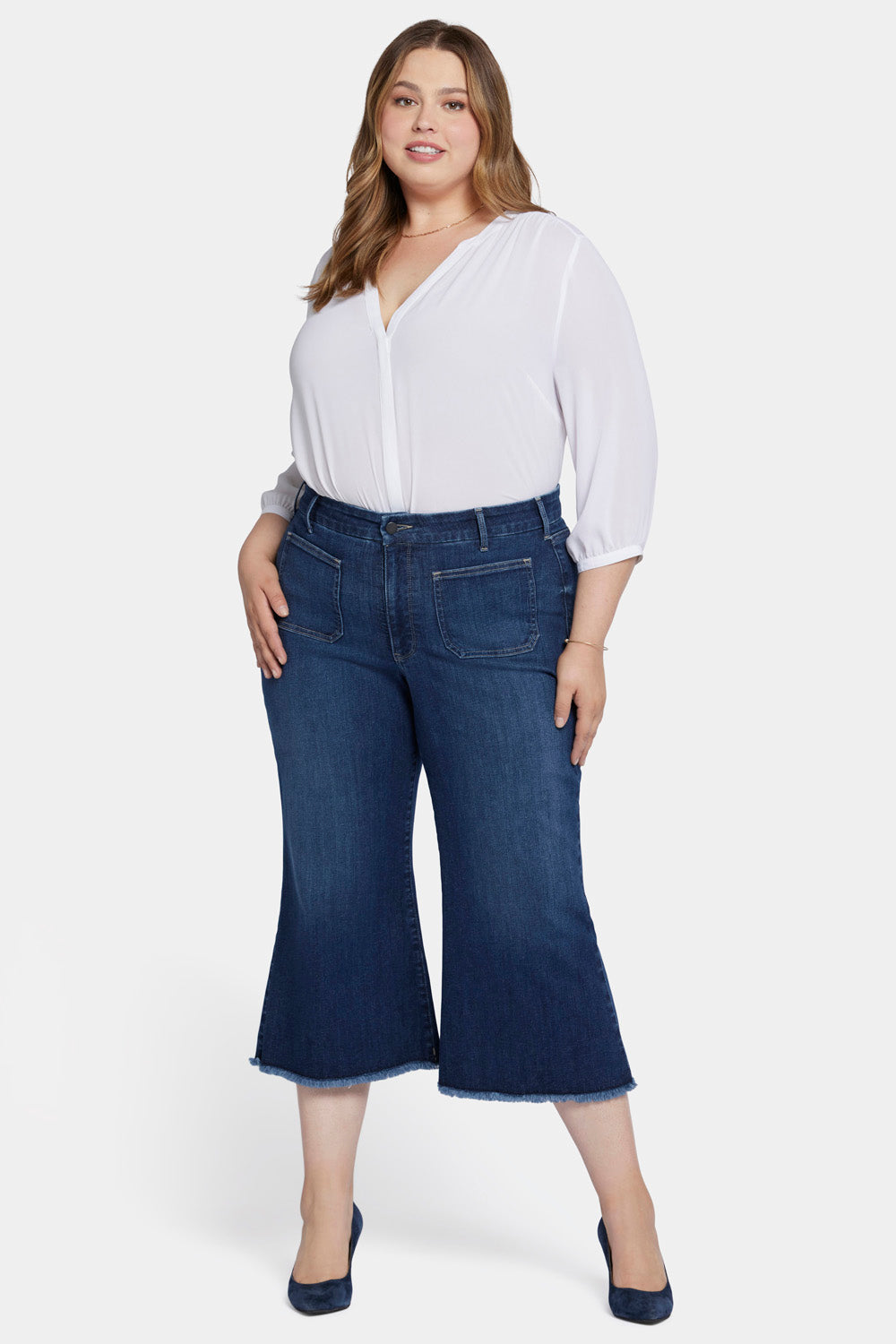Waist-Match™ Major Wide Leg Jeans In Plus Size With High Rise - Waterfall  Blue | NYDJ