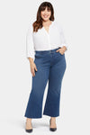 Women Waist match Relaxed Flared Jeans In Plus Size In Rendezvous, Size: 0x   Denim