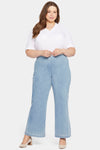 Women Pull on Teresa Wide Leg Jeans In Plus Size In Crystalline, Size: 0x   Denim