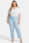 Women Bailey Relaxed Straight Ankle Pull on Jeans In Plus Size In Santorini, Size: 1x   Lyocell/deni