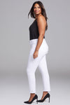 Women Slim Straight Ankle Jeans In Short Inseam In Optic White, Plus, Size: 00   Denim