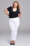 Women Slim Straight Ankle Jeans In Optic White, Plus, Size: 0   Denim