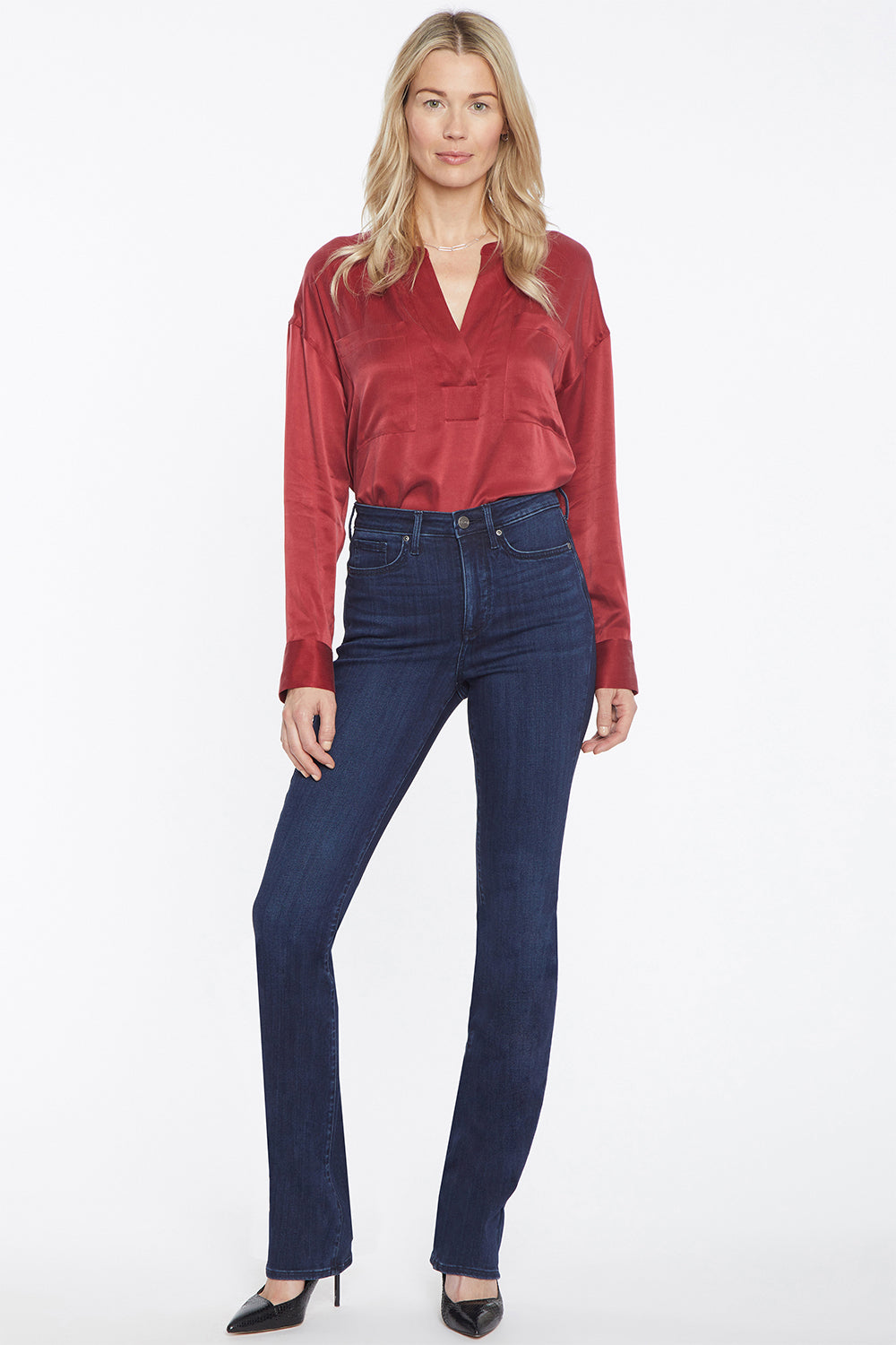 High Straight Jeans In Sure Stretch® Denim With Released Hems - Playlist  Blue