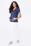 Women Straight Maternity Jeans In Optic White, Regular, Size: 00   Polyester/denim