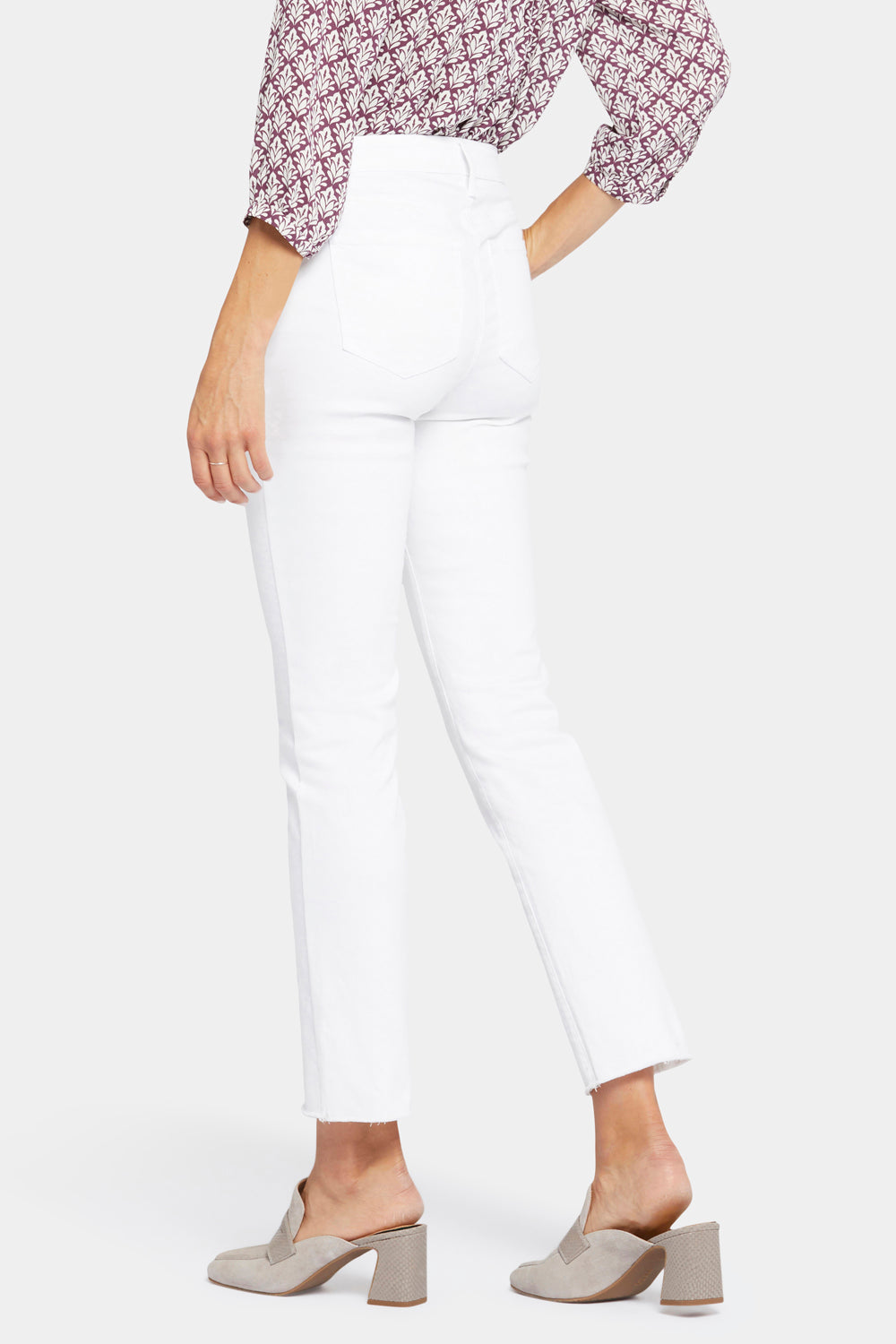 Slim Bootcut Ankle Jeans In Cool Embrace® Denim With Frayed Hems - Optic White  White | NYDJ
