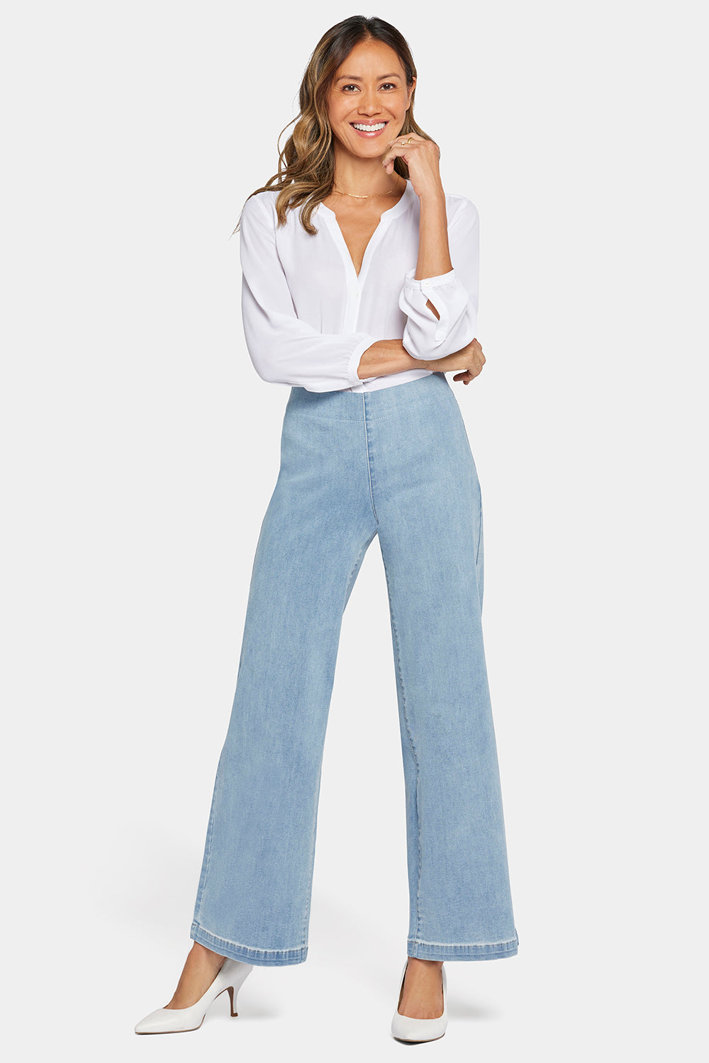 Bailey Relaxed Straight Pull-On Jeans - Palace Blue