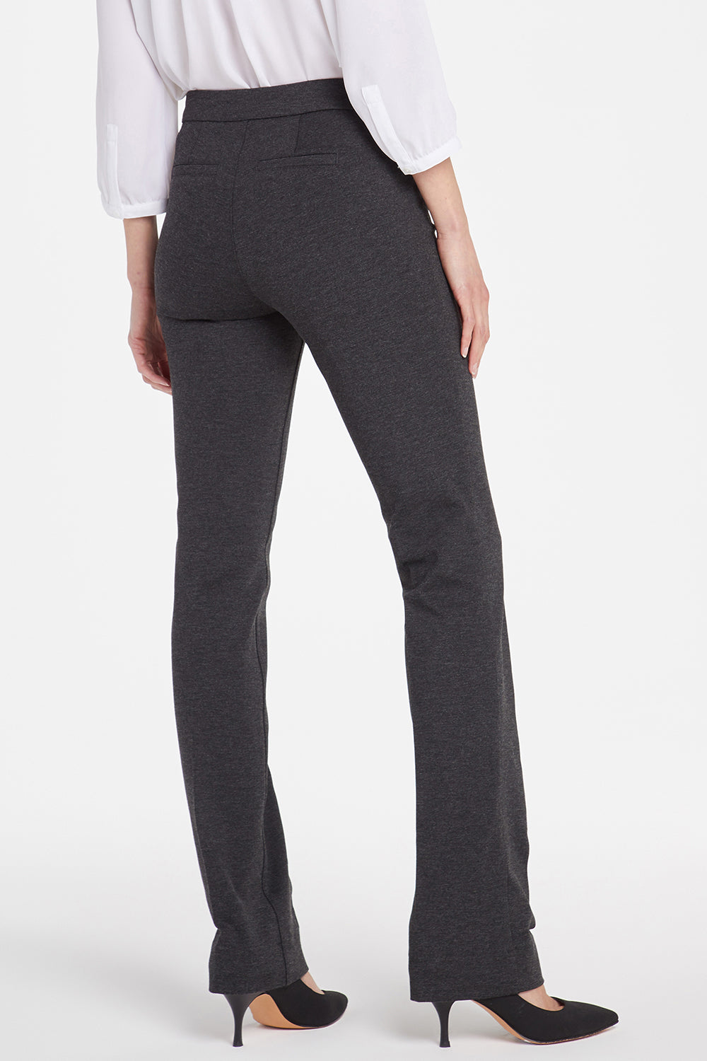 Slim Trouser Pants In Petite In Ponte Knit - Black Black | NYDJ