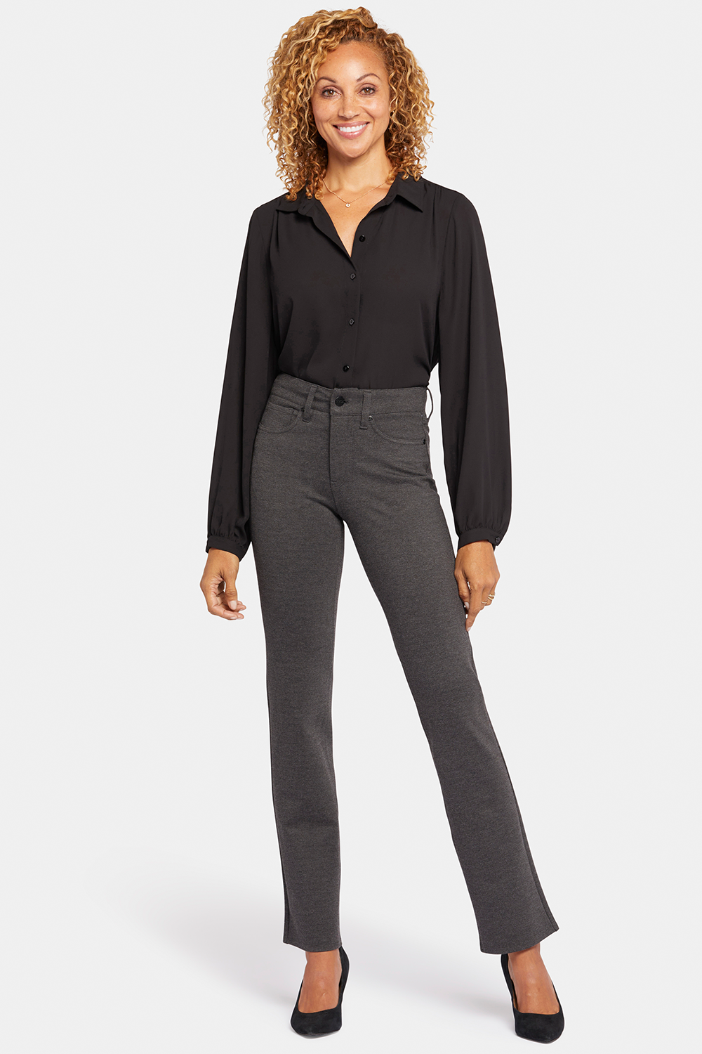 Marilyn Straight Pants Sculpt-Her™ Collection - Charcoal Heathered