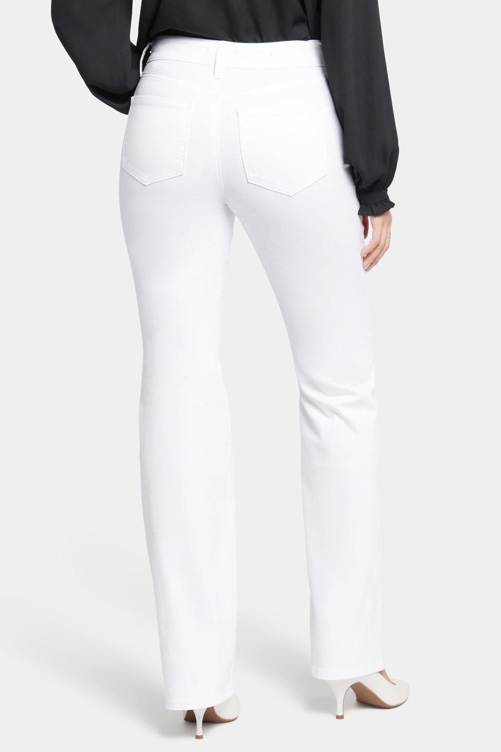 White High Waisted Flared Jeans