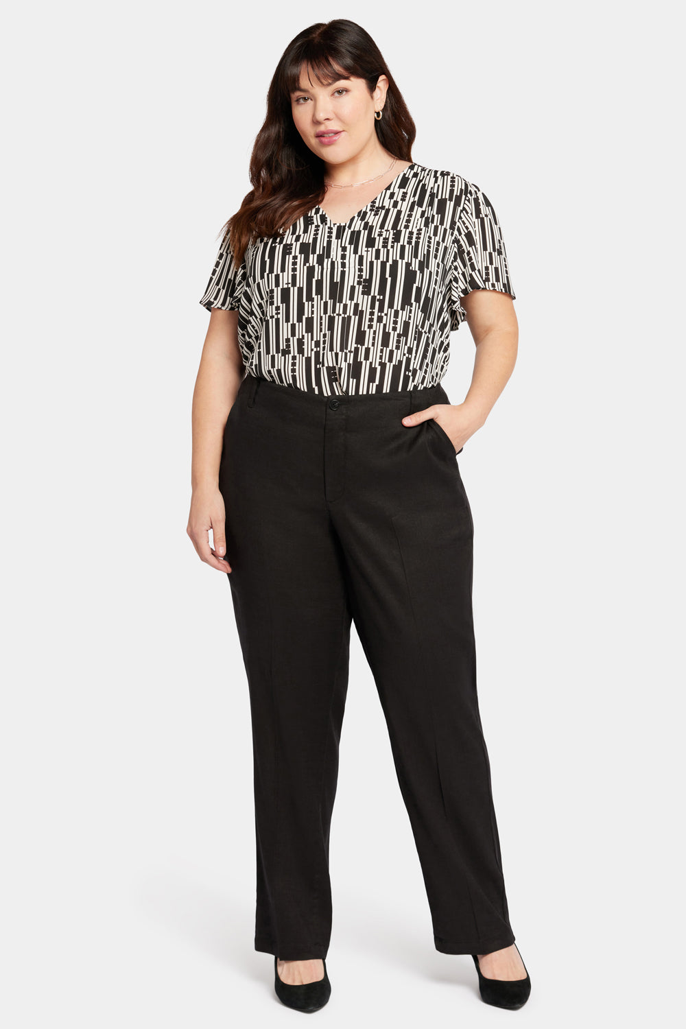 Buy D.S. FABRICS Cotton Casual Straight Fit Stretchable Pencil Pant for  Women/Girls (XL)(Black) at