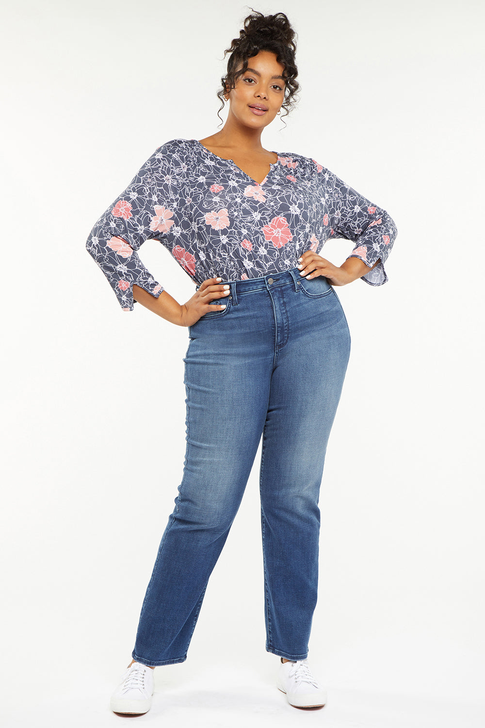 Marilyn Straight Jeans In Plus Size With High Rise And 31 Inseam - Kingston  Blue