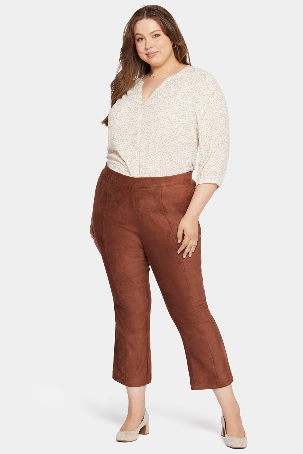 NEW A New Day Women's High Rise Vegan Leather Pants Dusty Fig Brown Plus  Size 14