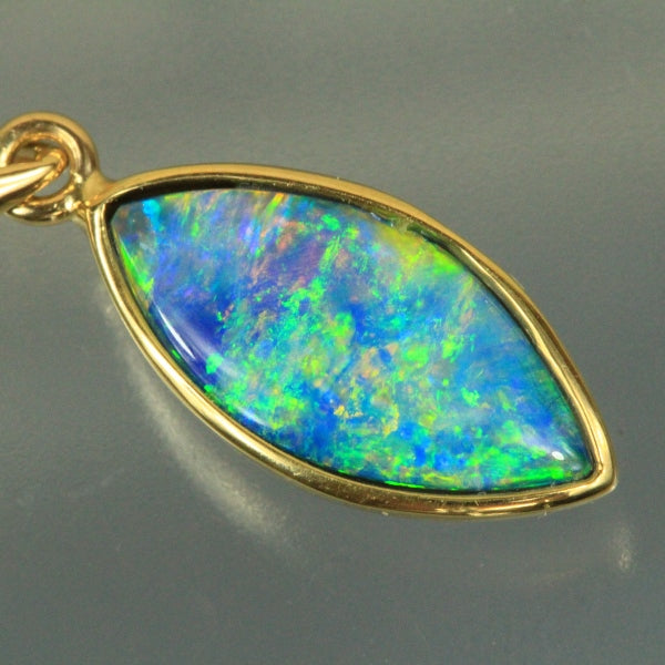 Opal Pendant Australian GEM Doublet Bright 14k GOLD 1.28g 23.7mm ...