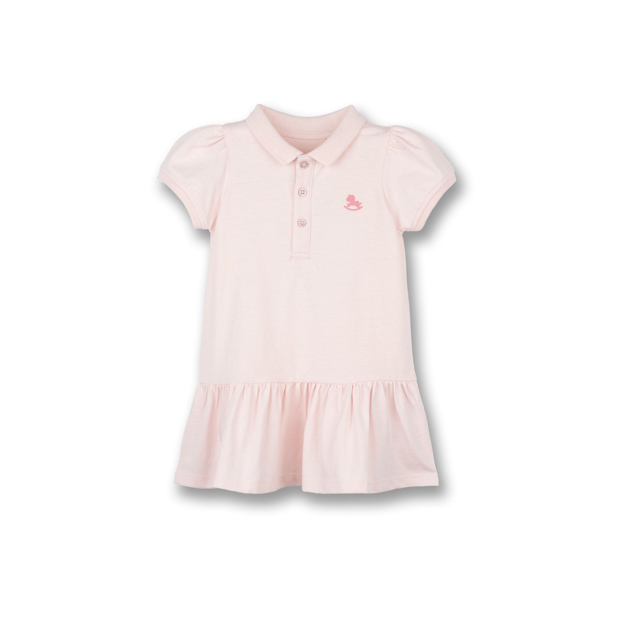 Image of Poney Baby Girls Pink Polo Short Sleeve Dress