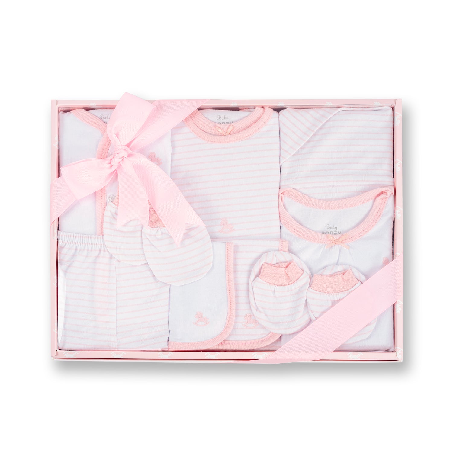 Image of Poney Baby Girls Pink 10-Piece Set Gift Box
