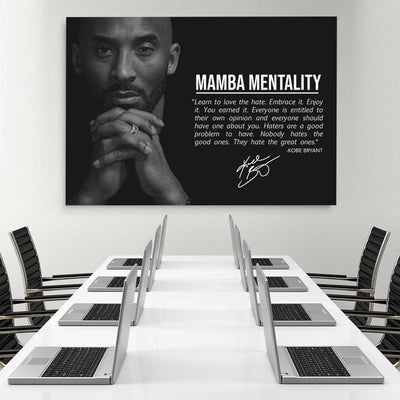 Kobe Bryant Inspirational Quotes Poster, Black Mamba Mentality Wall Art Decor, K