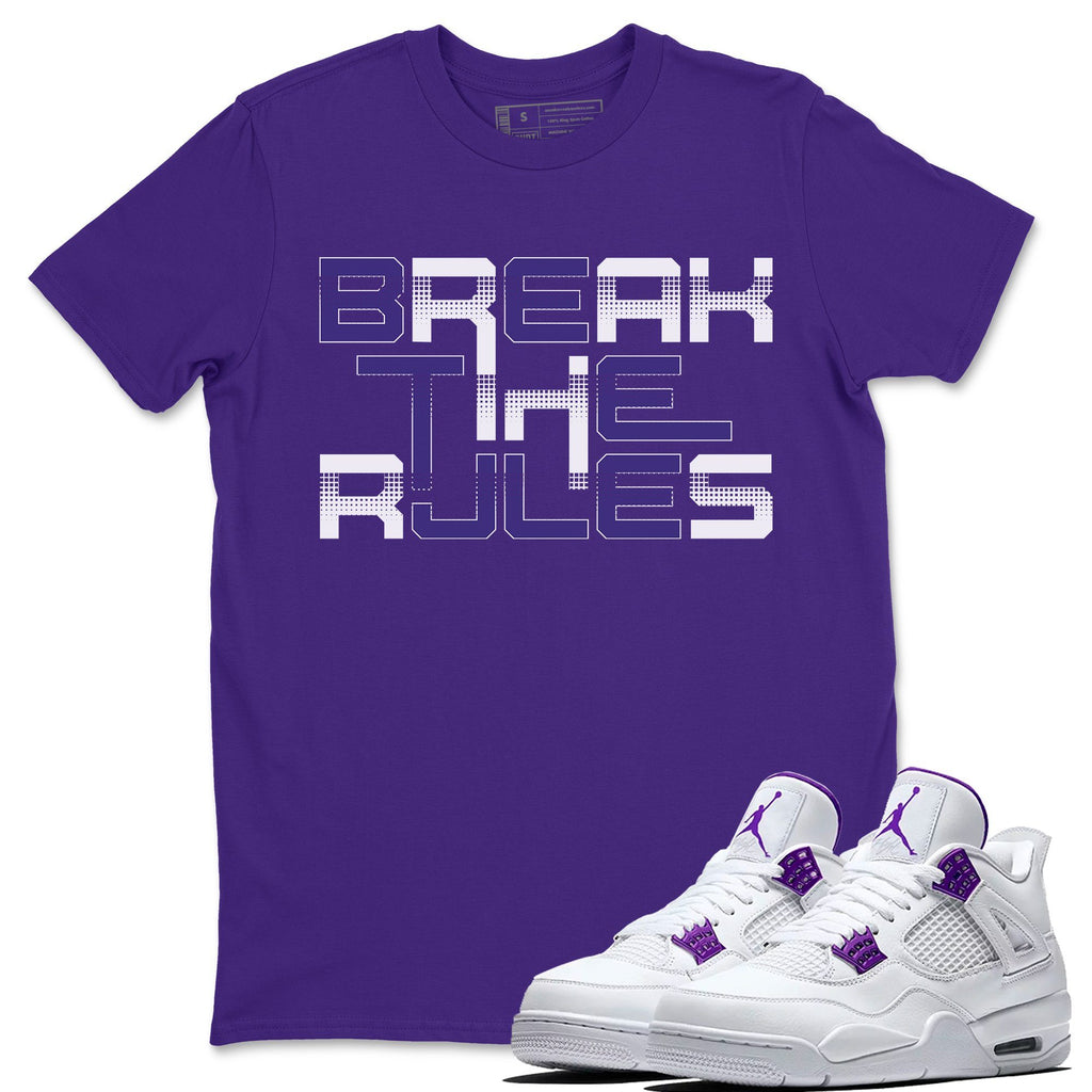 white and purple jordan 4 shirt