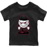 Air Jordan 4 Red Thunder Mischief Emoji Sneaker Match Clothing Unisex Shirt Outfits AJ4 Red Thunder Sneaker Including Short Sleeve Shirts,Tees Collection Crew  Neck Kids Shirt Matching Outfits Image Short Sleeve Tees Black2