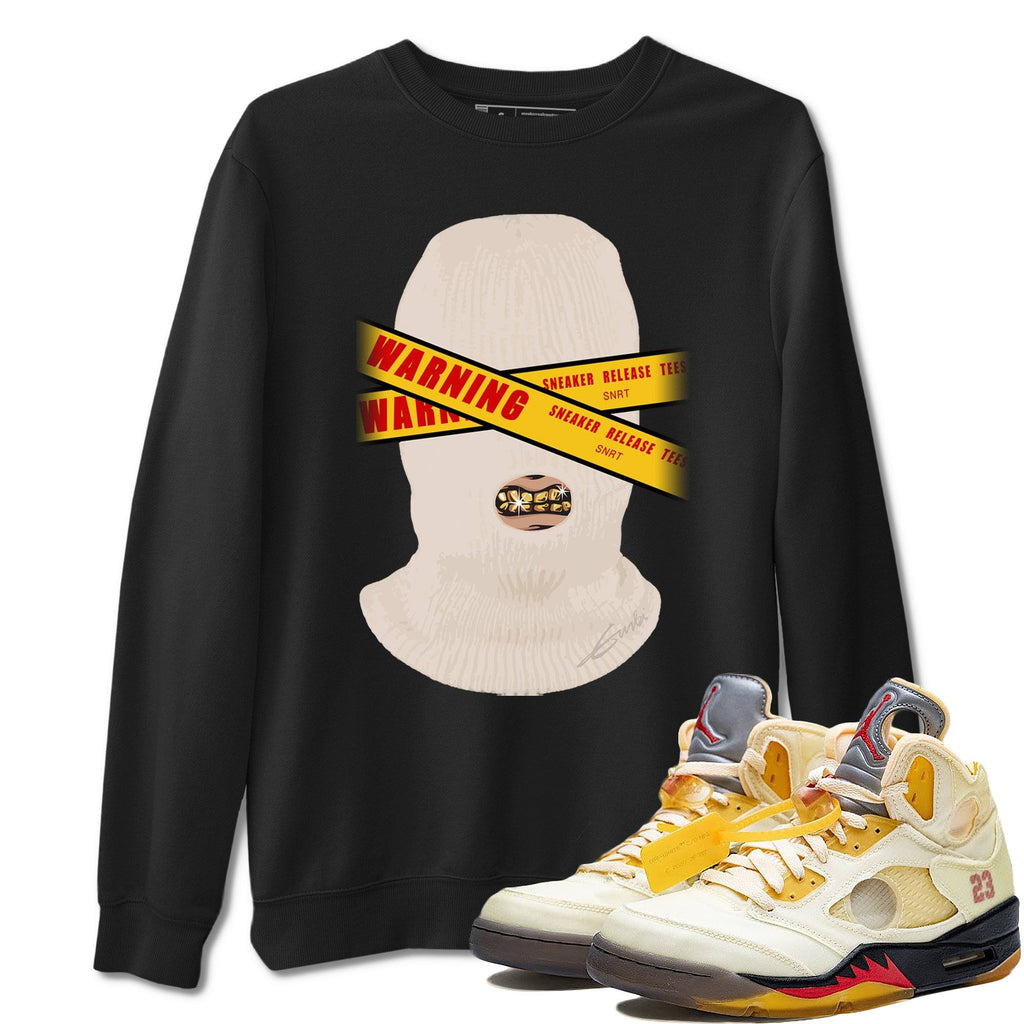 Air Jordan 5 Retro Off White Sail Sneaker Shirts And Sneaker Matching Outfits Warning Sweatshirt Sneaker Release Tees