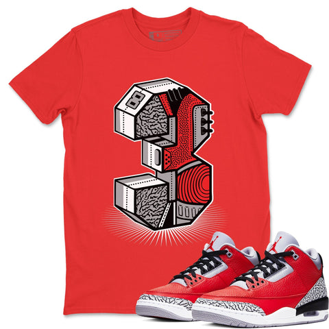 Air Jordan 3 Unite Red Cement 3s Shirt 