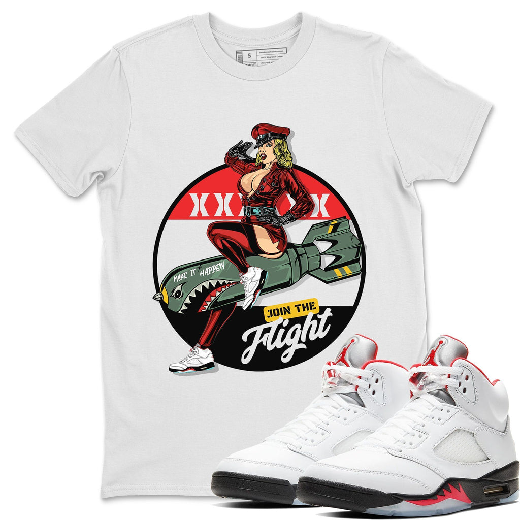 Pin Up Girl Sneaker Shirt Air Jordan 5 Fire Red Matching Tee