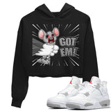 Air Jordan 4 White Oreo Sneaker Match Clothing Unisex Shirt Outfits AJ4 Tech Grey Sneaker Including Long Sleeve Shirts,Tees Collection T&J Got Em Crew Neck Crop Hoodie Matching Outfits White Oreo Image Black Long Sleeve Sweaters