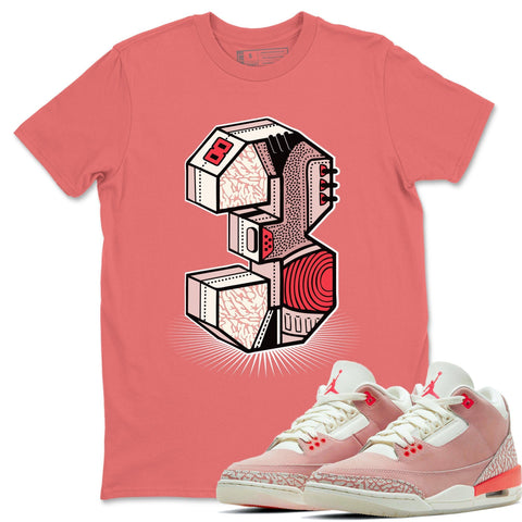 Air Jordan 3 Retro Wmns Rust Pink Sneakers Matching Tees Outfit And Aj3 Rust Pink Accessories Sneaker Release Tees