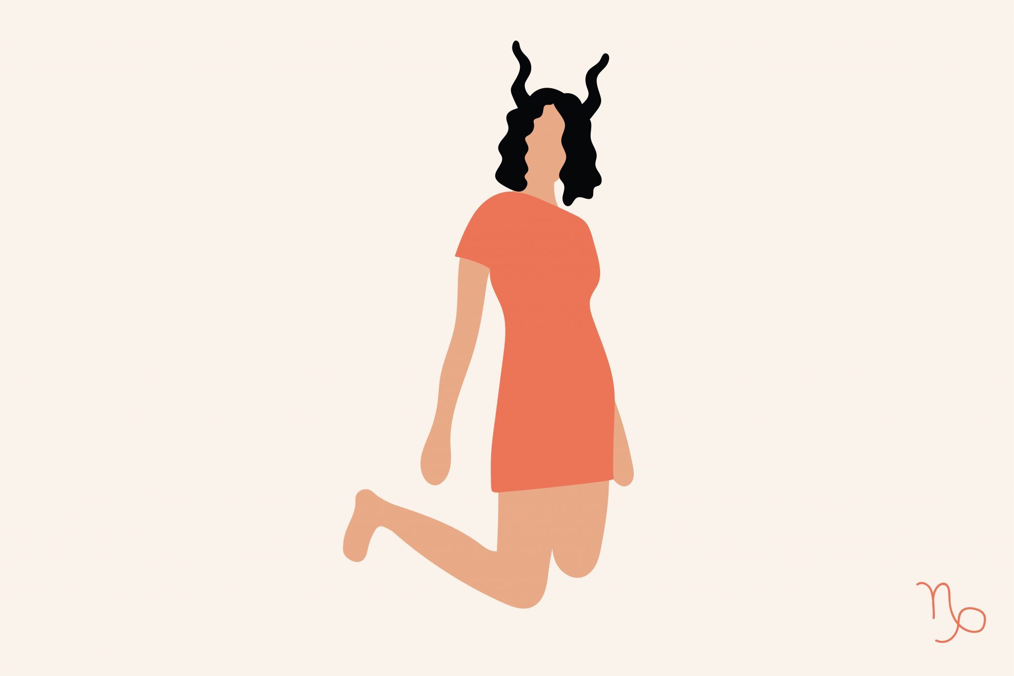 Capricorn woman illustration