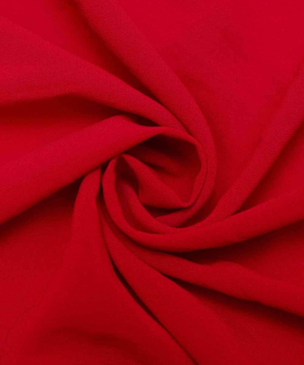 Cherry Red Colour Plain Georgette Fabric