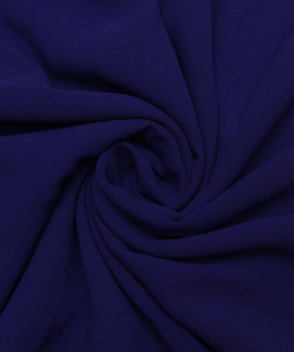 Navy Blue Colour Plain Georgette Fabric