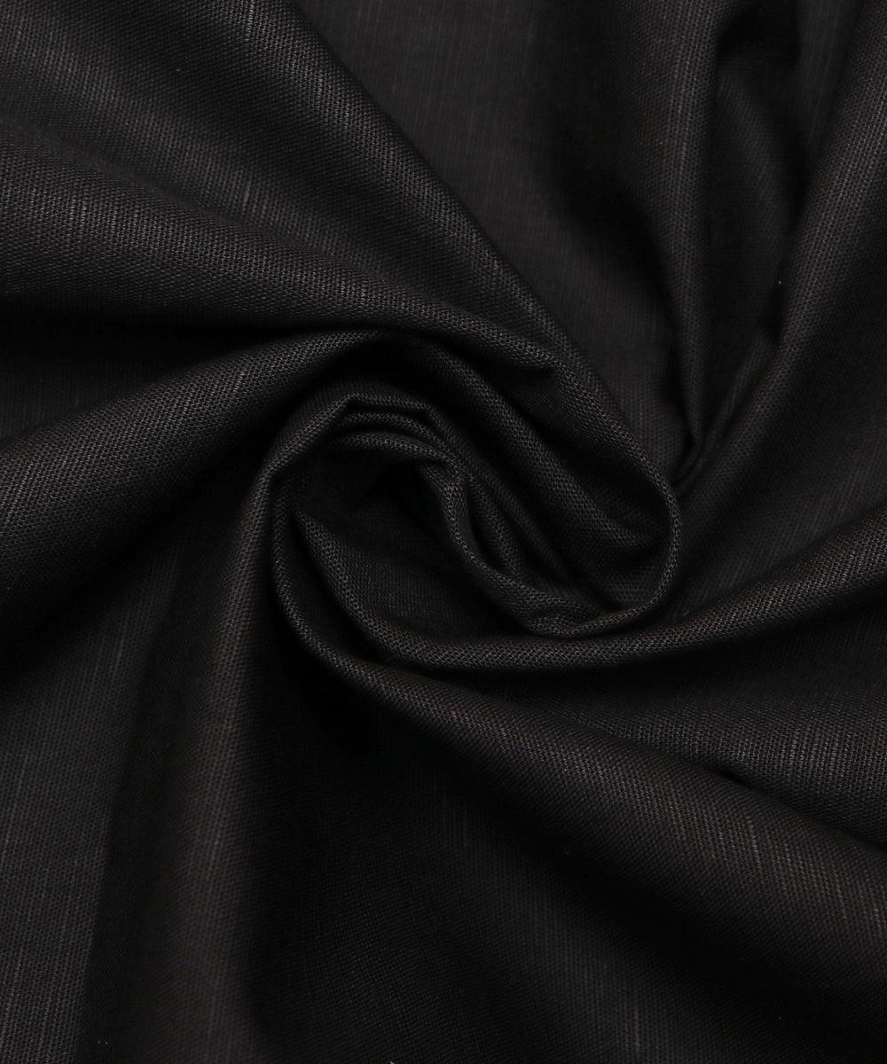 black plain linen fabric