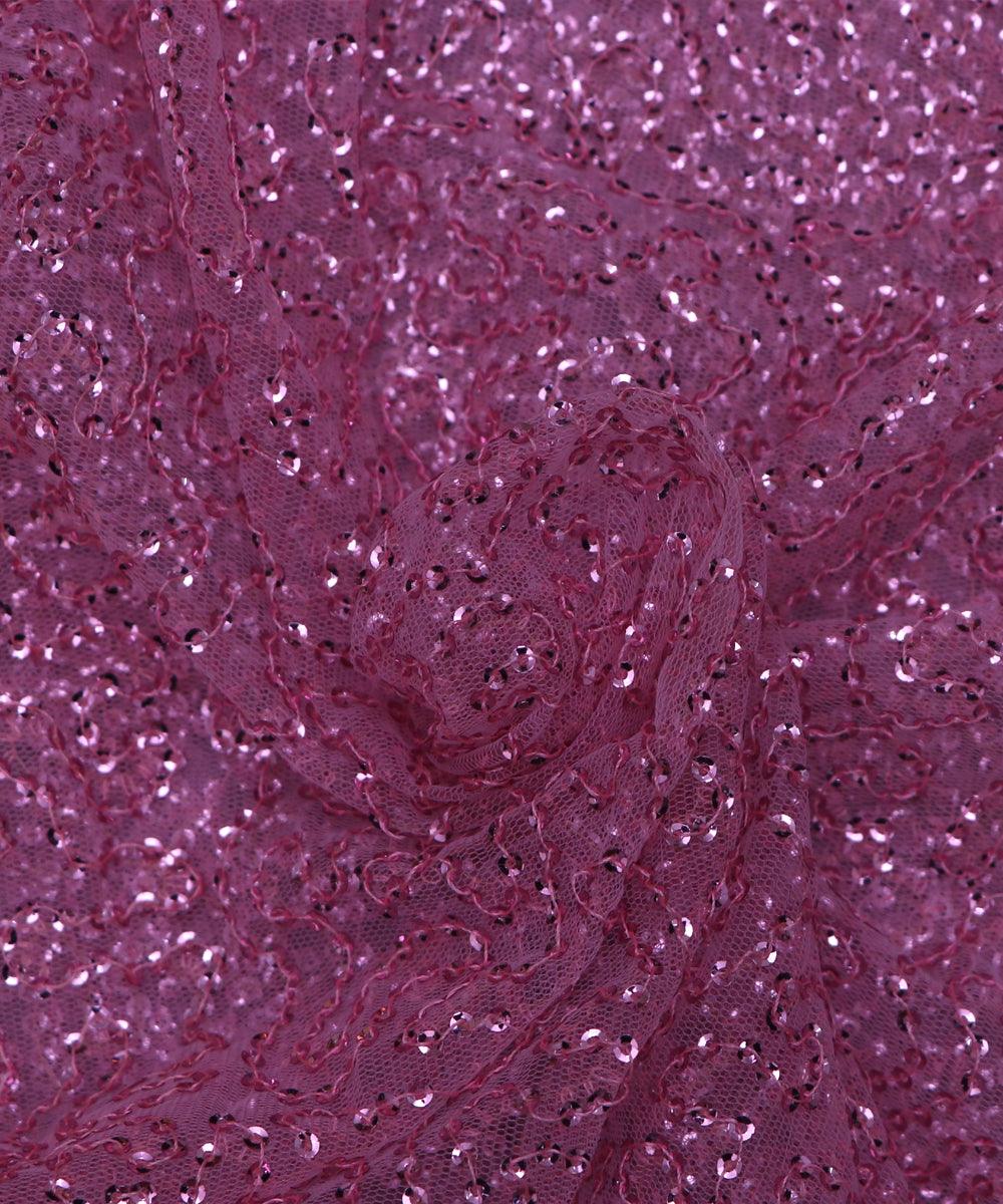 Light Pink Small Heavy Sequin Net Fabric – Fabric Dekho