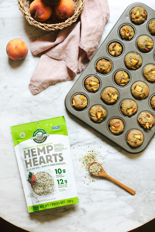 Peach + Ginger Hemp Mini Muffins