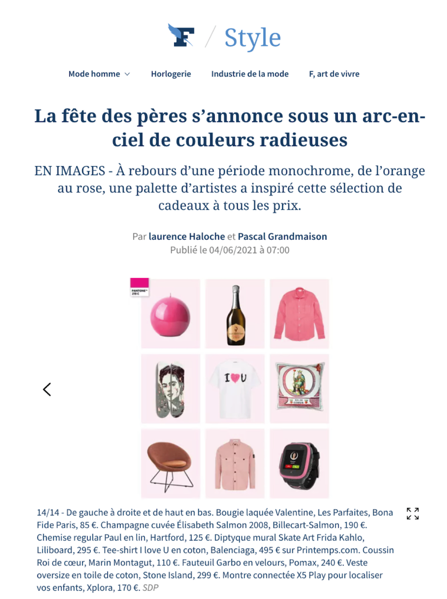 Notre grosse bougie ronde rose dans Le Figaro Magazine