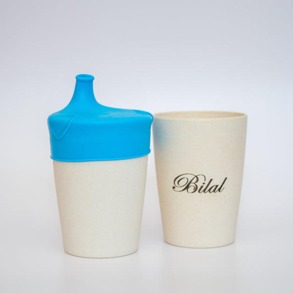 Personalised Bamboo Toddler Sippy Cup Blue 0