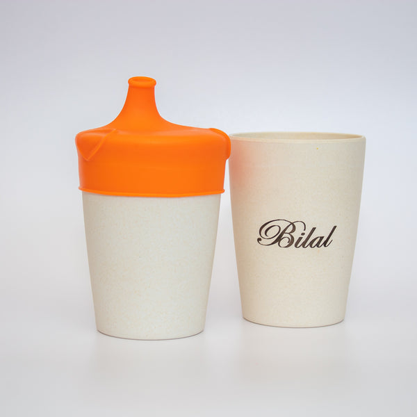 Personalised Bamboo Toddler Sippy Cup Orange 0