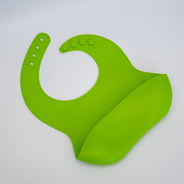 Personalised Embossed Silicone bib- Green 1