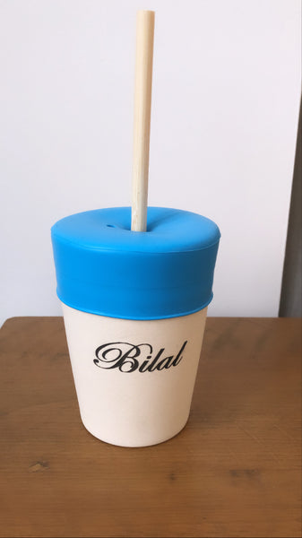 Personalised Straw Cup Blue 0