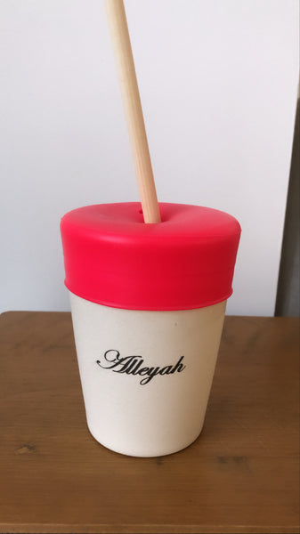 Personalised Straw Cup Dark Pink 0