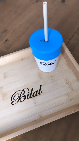 Personalised Straw Cup Blue 1
